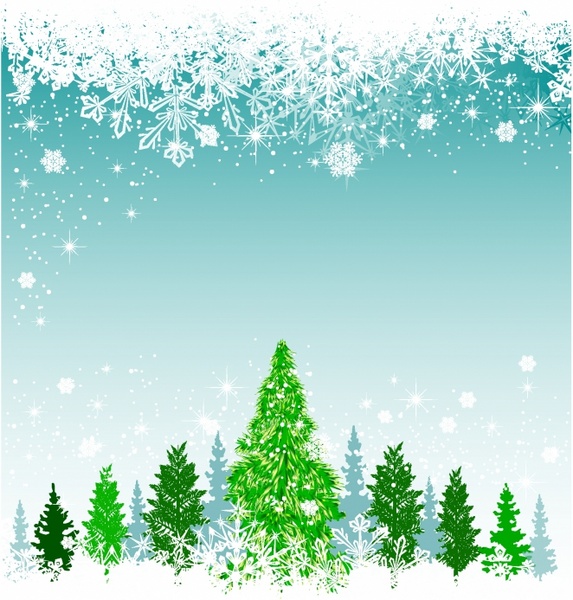 Christmas background with green tree