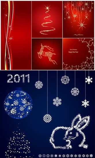 christmas background templates shiny sparkling red blue decor