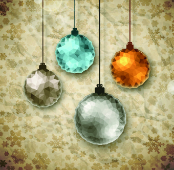 christmas ball crumpled paper background vector