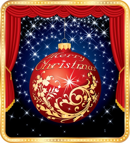 christmas background sparkling bauble ball stage sketch
