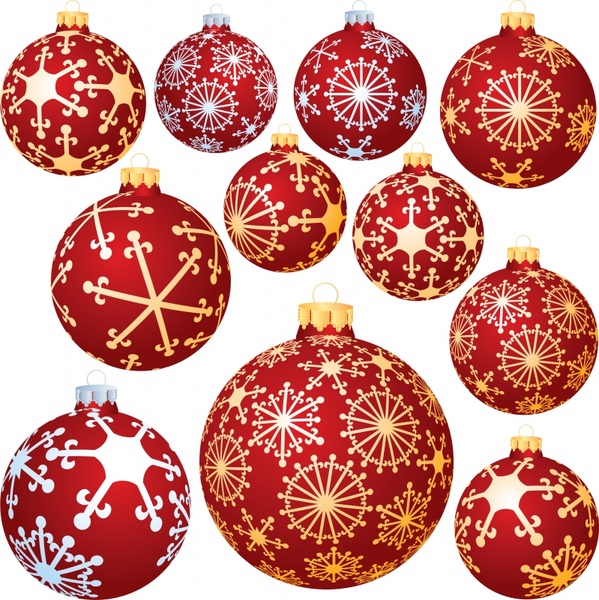 christmas ball icons templates classical elegant round shapes
