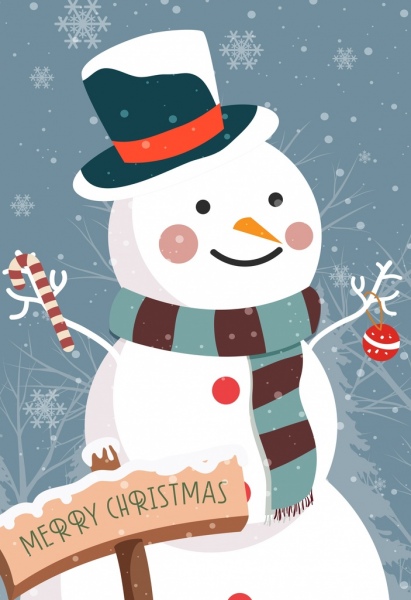 christmas banner snowman decoration snowflakes backdrop