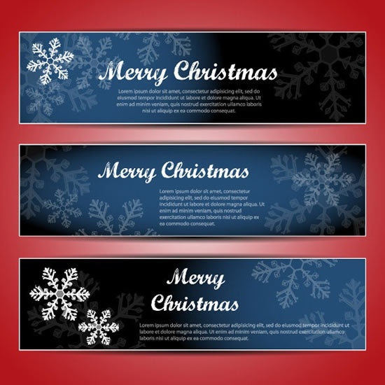 christmas banners vector banner with snowflakes shading