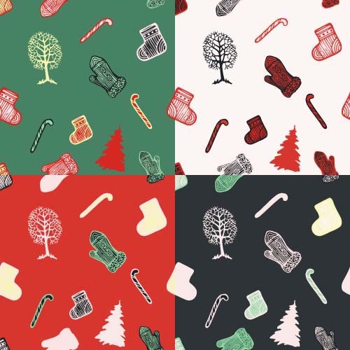 christmas baubles vector seamless pattern
