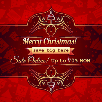 christmas big sale creative design vector background set