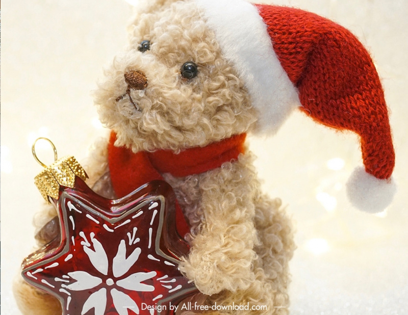 christmas brushes backdrop cute teddy bear 