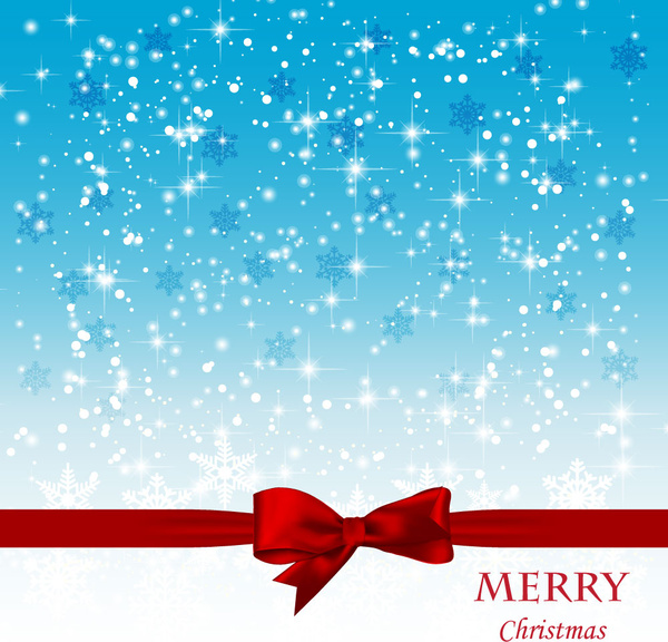 christmas card background with spark and red knot 