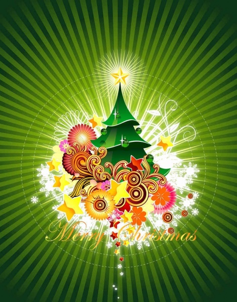 Christmas Card Green Backgrounds