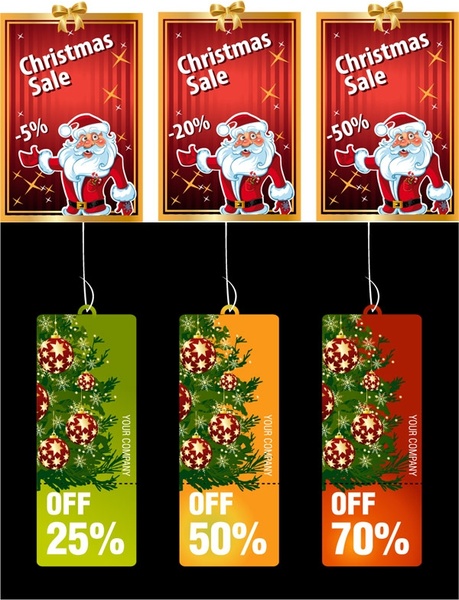 christmas cards with the tag vector