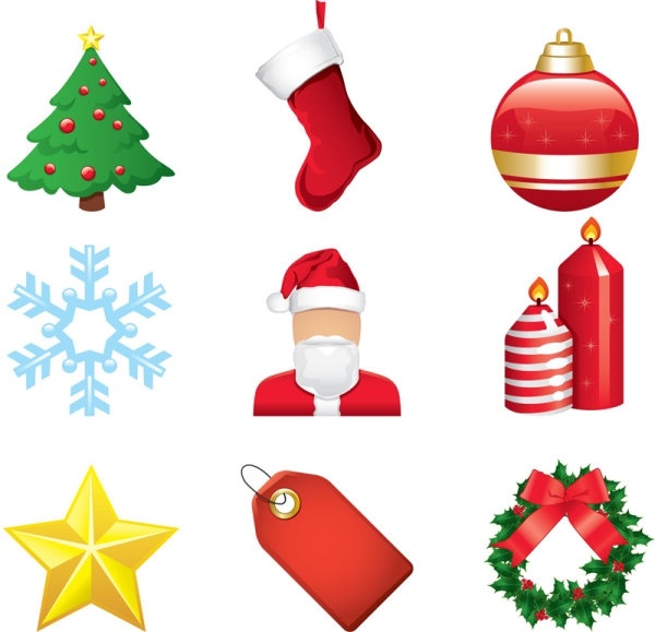 christmas cartoon elements vector