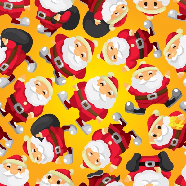 christmas pattern template repeating funny claus sketch