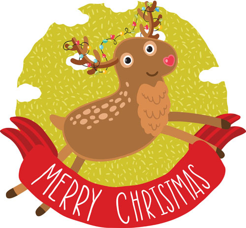 Download Christmas cute deer vector Free vector in Encapsulated ...