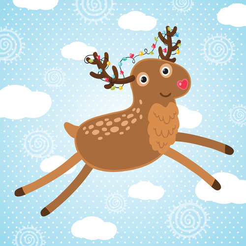 christmas cute deer vector