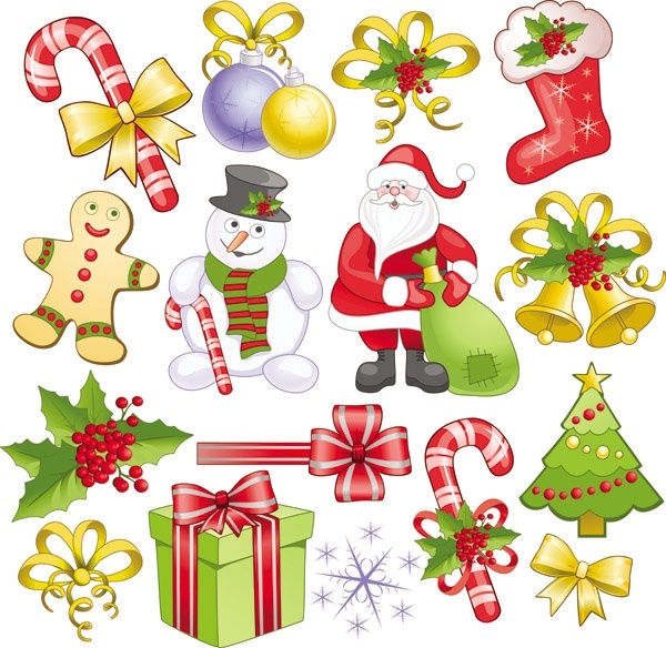 christmas decorations 2 vector