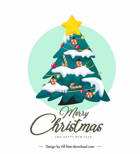 christmas design element classical fir tree sketch