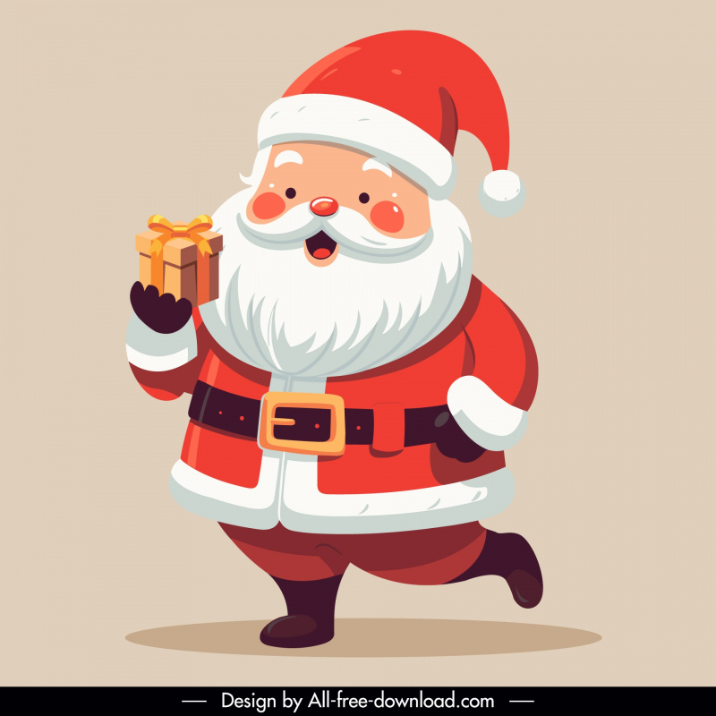 christmas design elements cute funny santa claus  cartoon 