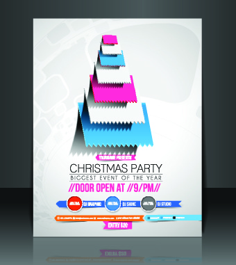 Christmas flyer cover design vector set Free vector in Encapsulated ...