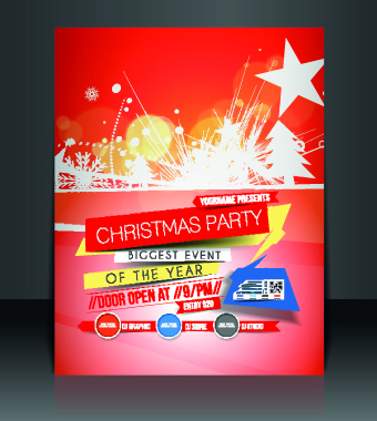 Christmas flyer cover design vector set Free vector in Encapsulated ...