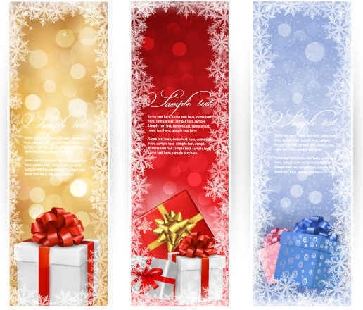 Christmas Gift banner background vector graphics