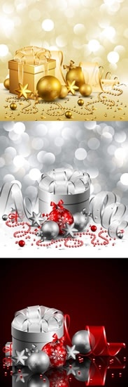christmas background templates sparkling shiny 3d gifts decor