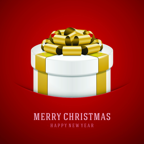 christmas gift box with red background vector set