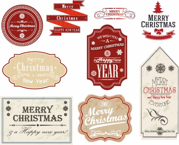 Download Christmas Gift Tags and Labels Free vector in Adobe ...