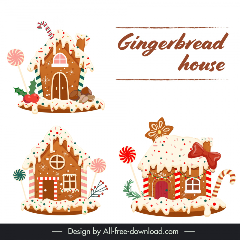 christmas gingerbread house design elements cute classic design