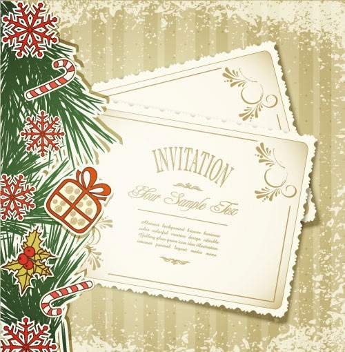christmas greeting card vector shading