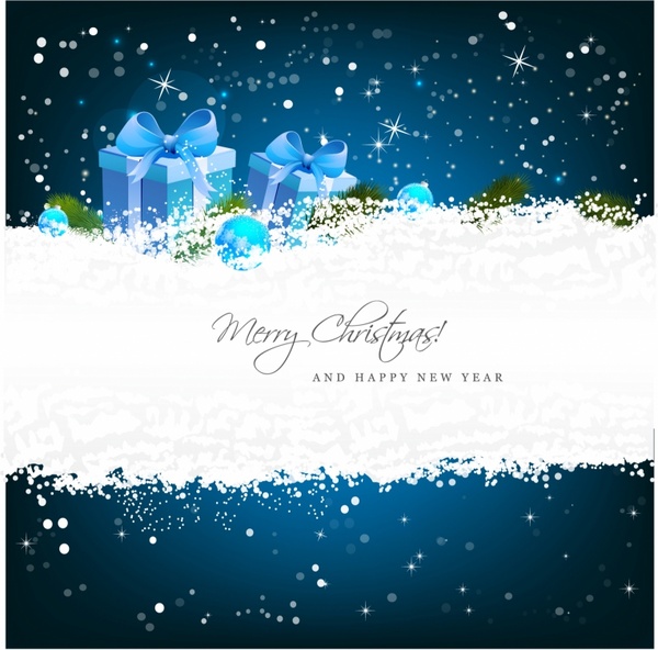 Christmas greeting card with gift boxes