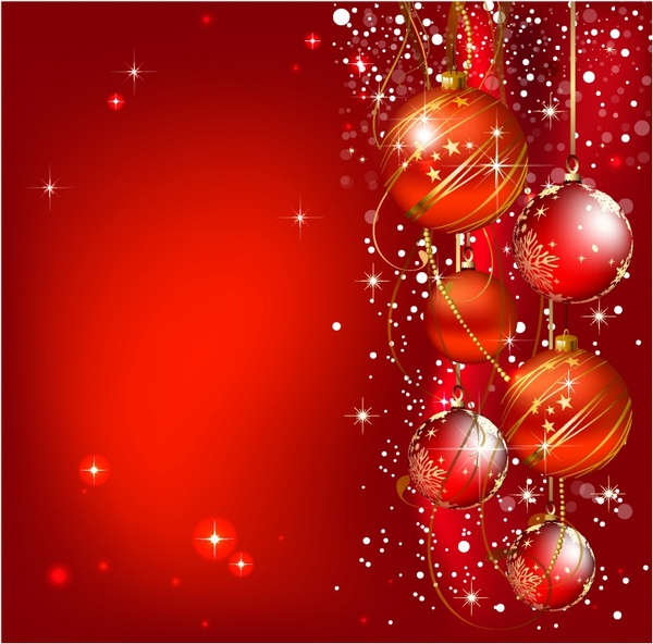 Christmas greeting with red balls