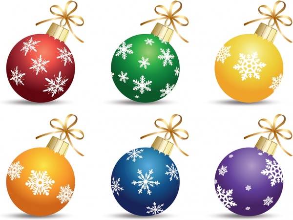 christmas bauble ball icons modern colorful design