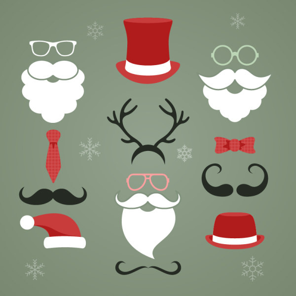 christmas head ornament vector elements 