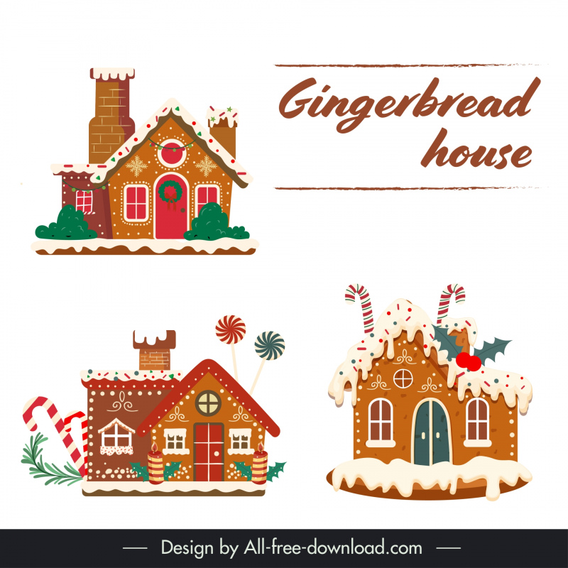 christmas  house gingerbread design elements elegant classic