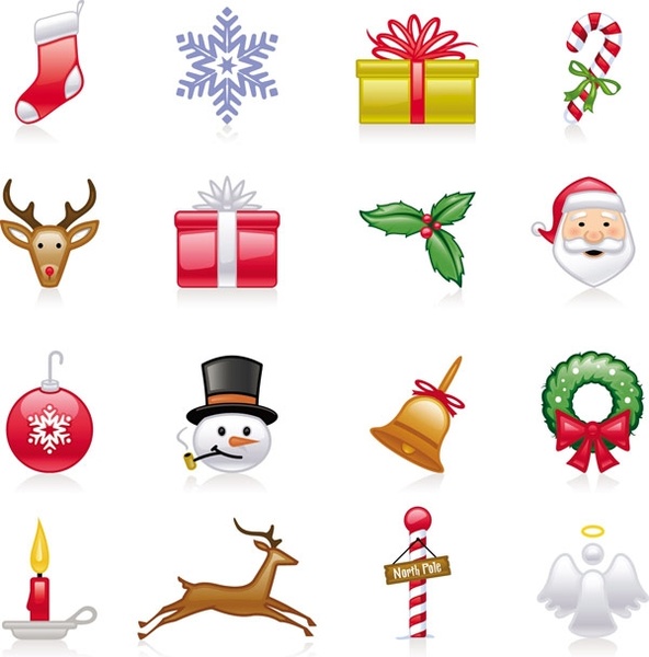 Download Christmas icons vector Free vector in Encapsulated ...