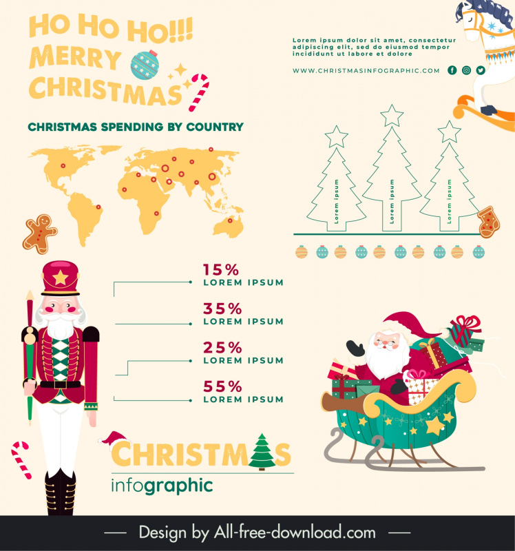christmas infographic template elegant xmas elements statistic