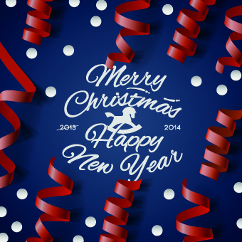 christmas new year ribbon background vector