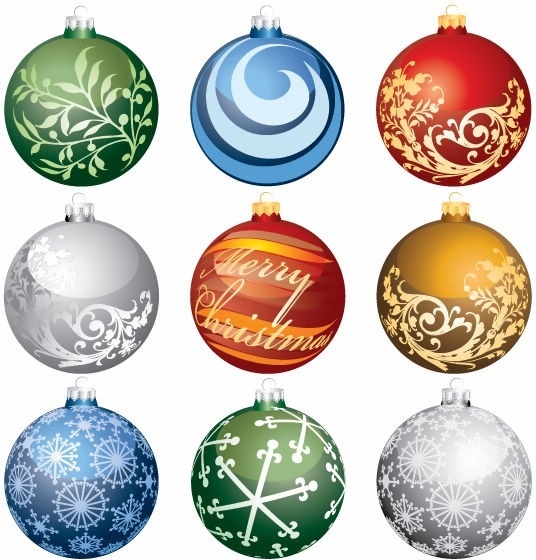 Christmas Ornament Balls Vector Set