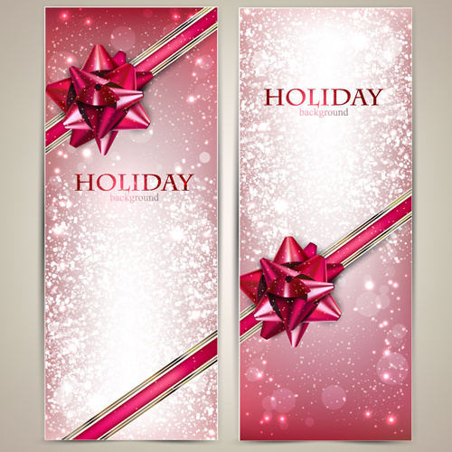 christmas ornate gift cards vector set