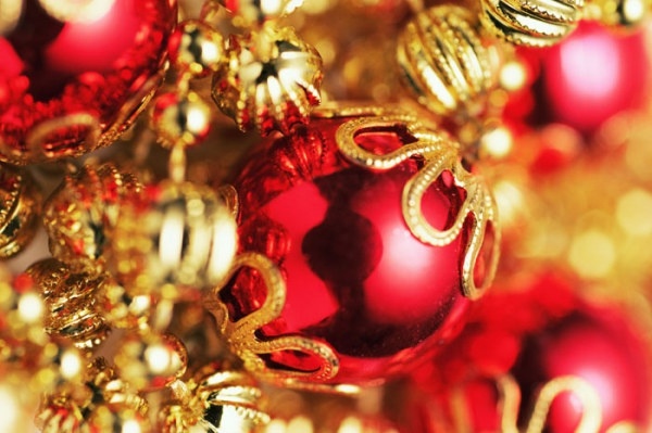 christmas red golden ball highdefinition picture 1 