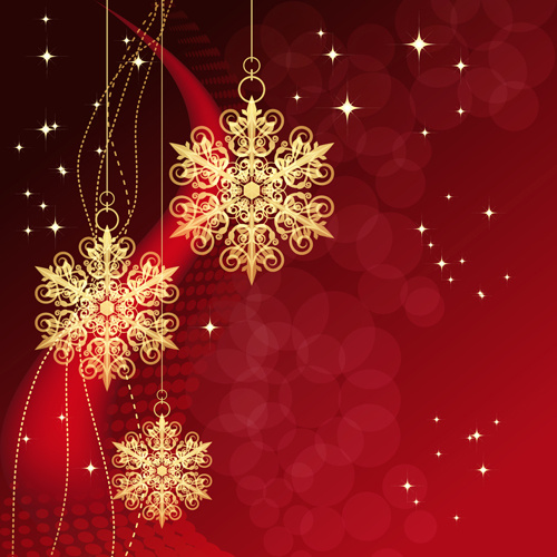 christmas snowflake baubles background vector
