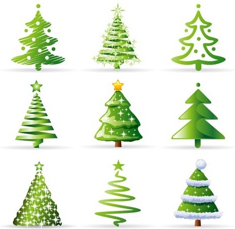 Christmas tree collection vector Free vector in Encapsulated PostScript