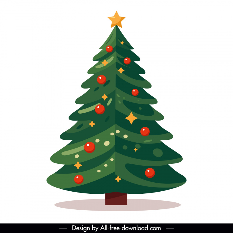 christmas tree decoration design elements elegant flat classical