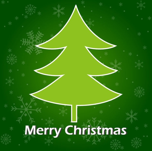 christmas tree green background vector graphic