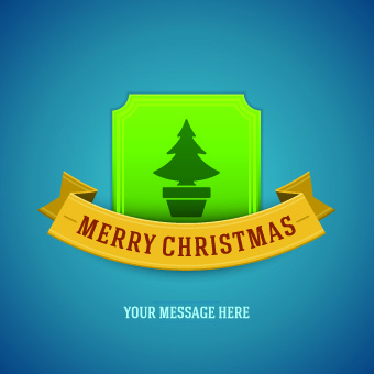 christmas tree with ribbon vector background