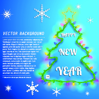 christmas tree with snowflake vector background