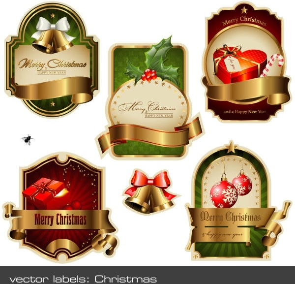 christmas vector labels vector
