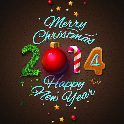 Christmas with14 new year creative background set Vectors graphic art ...