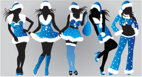 christmas with maiden design elements vector 