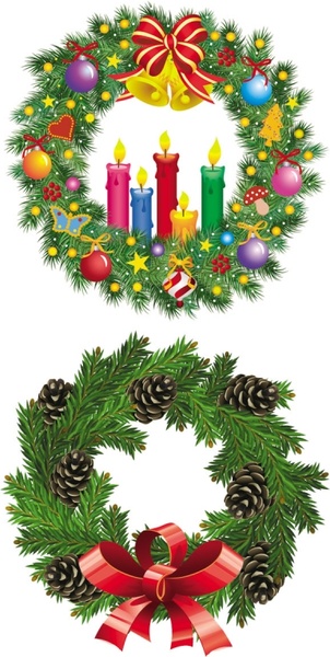 christmas wreath 1 vector