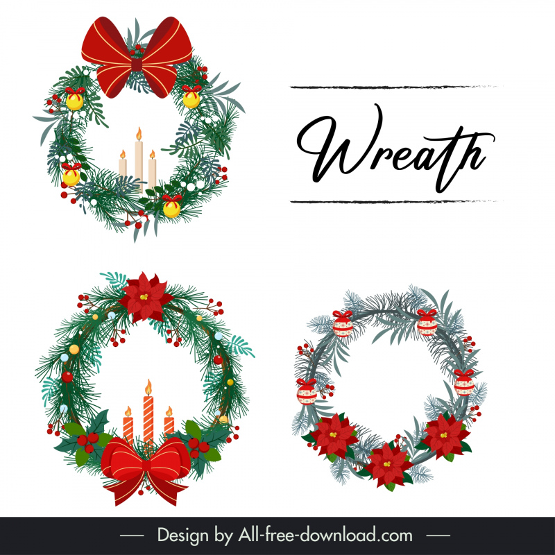 christmas wreath collections classical flowers baubles knot decor